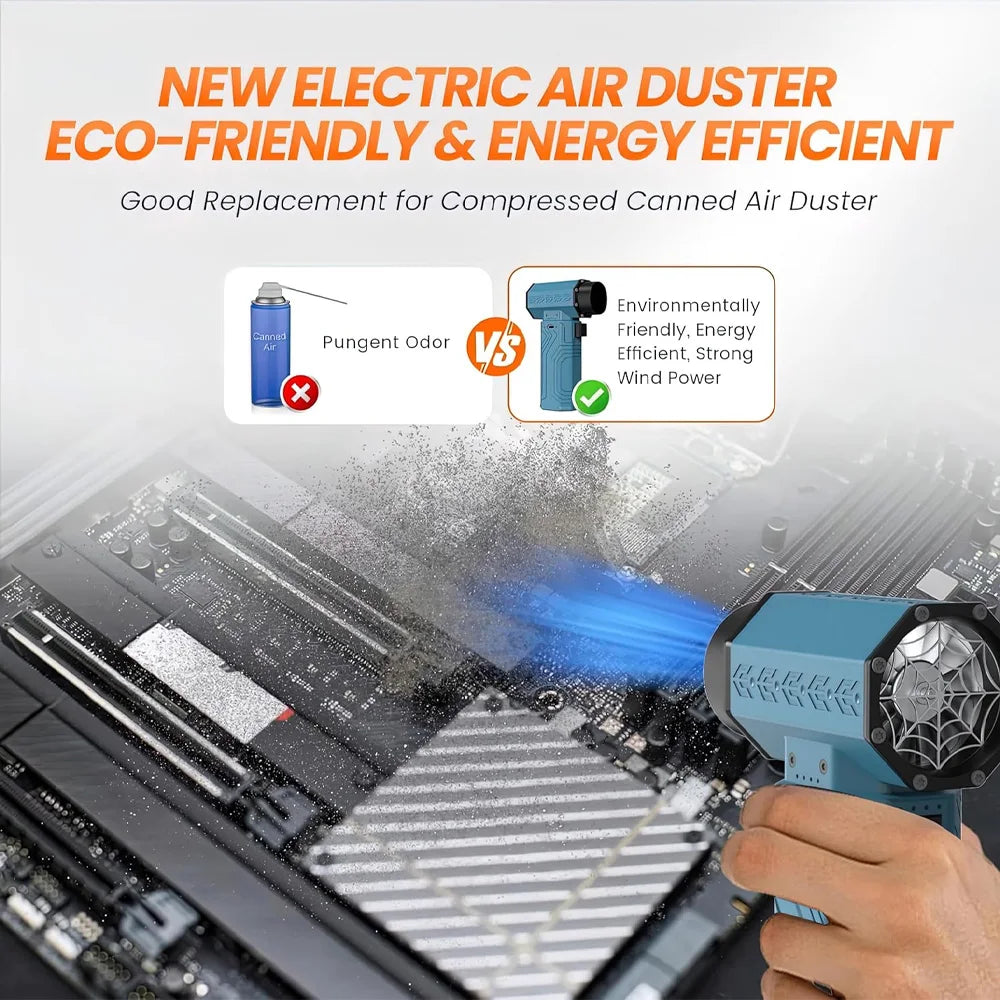 Caer Electric Air Blower Powerful 600g Thrust Mini Turbo Jet Violent Fan Adjustable Wind Speed Brushless Motor Car Dust Dryer