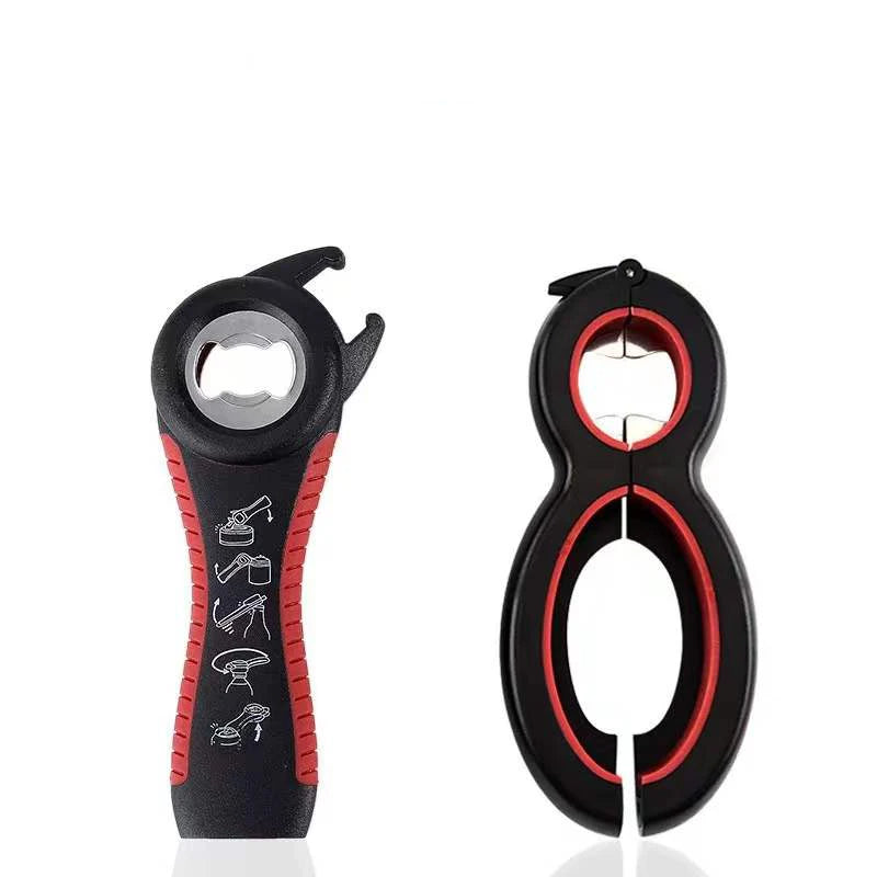 Bottle Opener Set - Multifunctional  6-in-1 Bottle Opener Jar Lids Opener, 4-in-1 Jar Opener and Non Slip Lids Opener Gripper