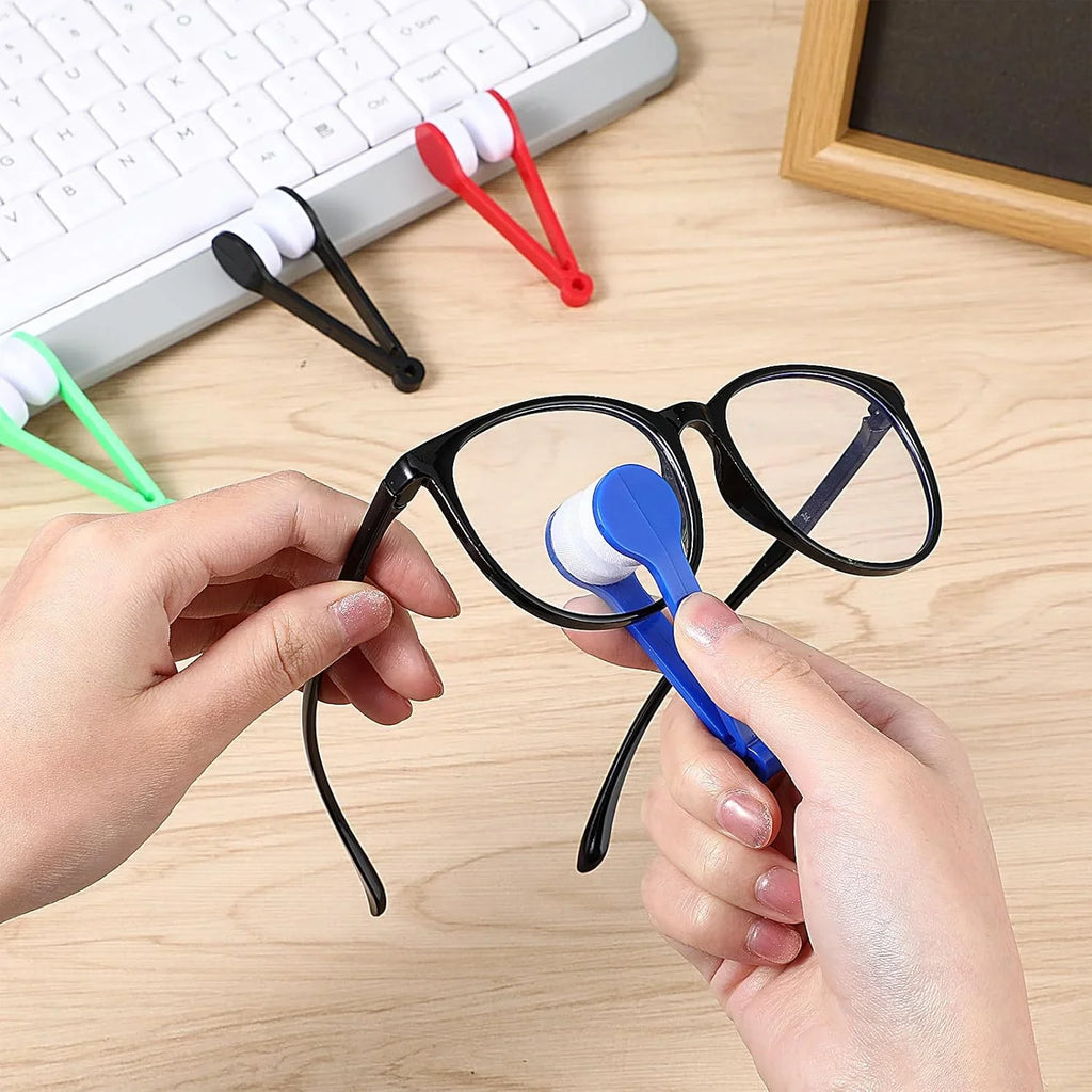 Portable Multifunctional Glasses Cleaning Rub Eyeglass Sunglasses Spectacles Microfiber Cleaner Clean Brushes