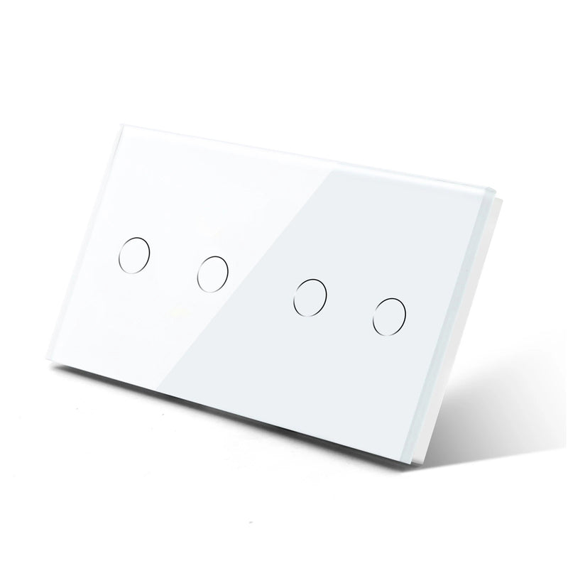 BSEED Touch Light Switches LED Backlight EU Wall Sockets Switches Glass Panel Max.Load 300W 1/2/3Gang LED Light Switches