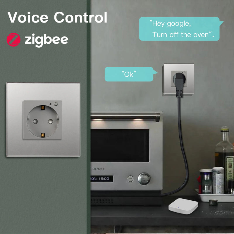 BSEED ZigBee Wall Sockets Power Smart Sockets Google Smart Life App Control Alexa Wireless Socket EU Standard