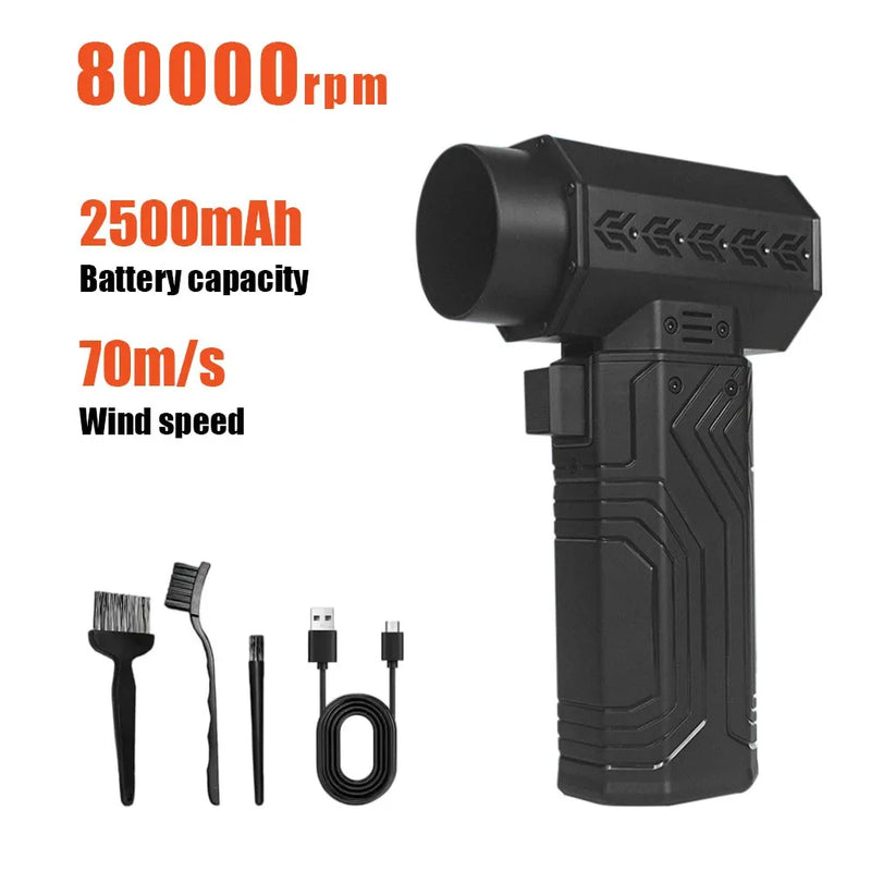 Caer Electric Air Blower Powerful 600g Thrust Mini Turbo Jet Violent Fan Adjustable Wind Speed Brushless Motor Car Dust Dryer