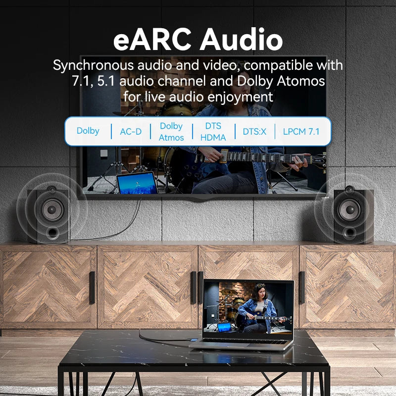 Vention 8K HDMI 2.1 Cable 4K 120Hz 48Gbps for USB C HUB PS5 TV Box Dolby Atmos HDR10+ HDMI Splitter Swictch Digital HDMI Cables