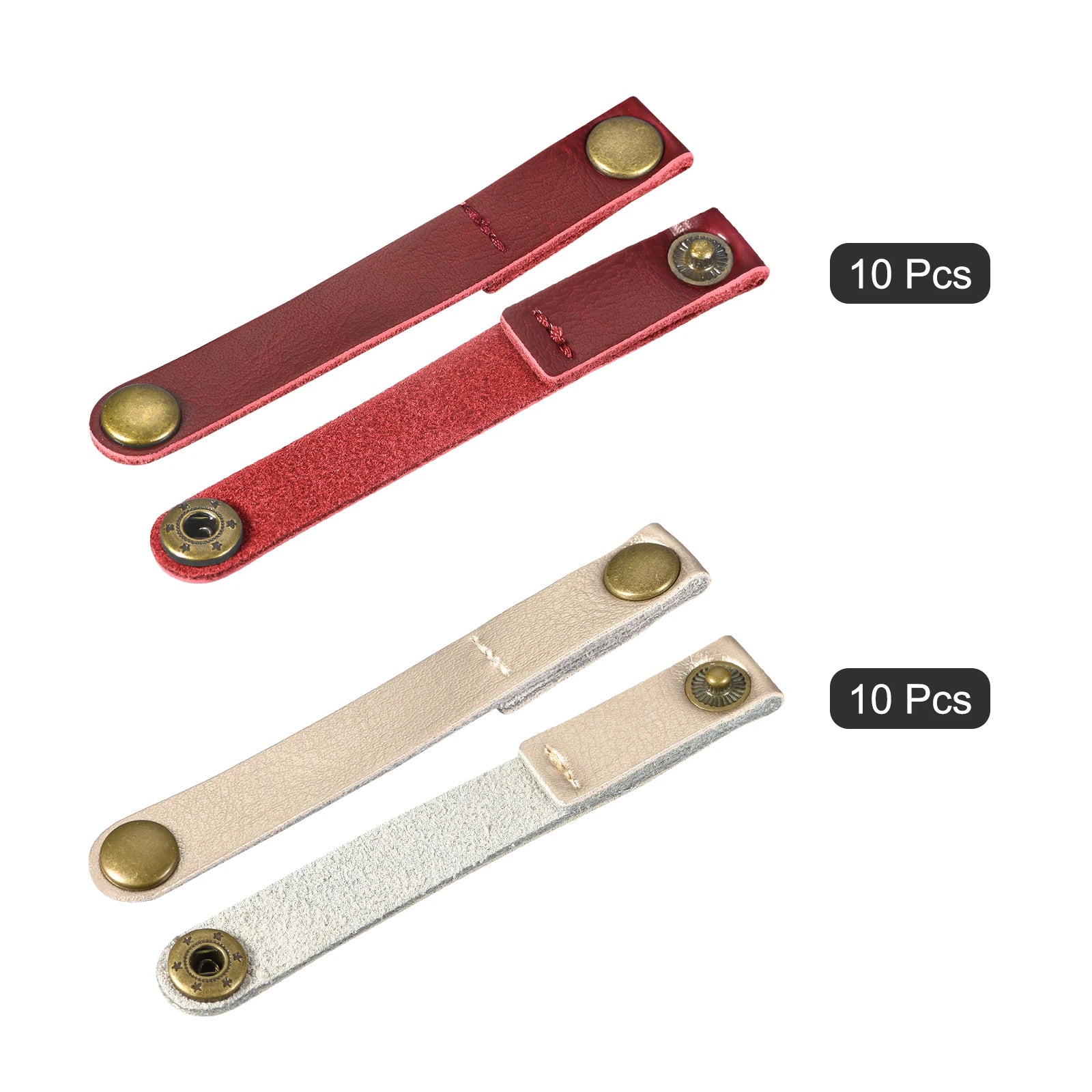 20Pcs 5 Colors Leather Cable Straps Cable Tie Wraps Cord Management Holder Keeper Cord Organizer for USB Cables Headphone Wires