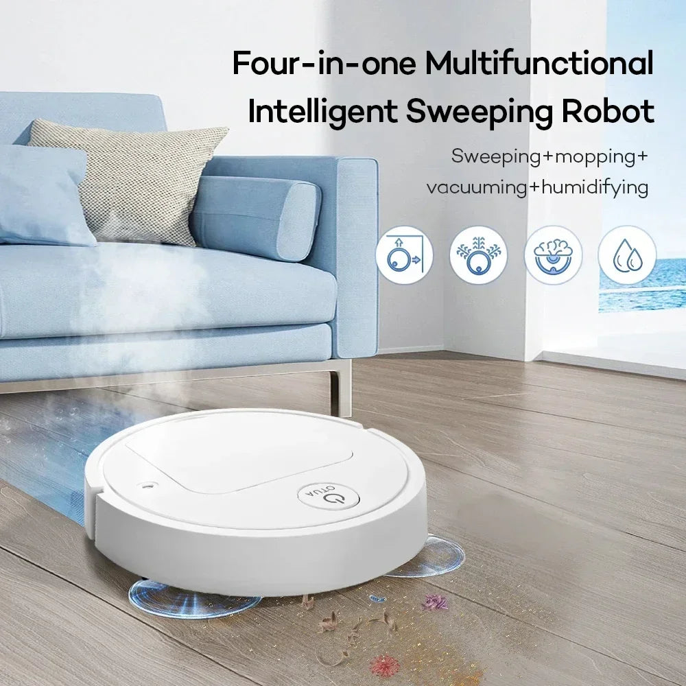 2025 4-in-1 Smart Home Appliance: Air Purifier, Mist Humidifier, Vacuum Cleaner & Robotic Sweeper, Enhance Home Air Quality, Eff
