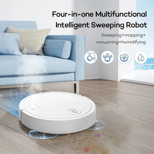 2025 4-in-1 Smart Home Appliance: Air Purifier, Mist Humidifier, Vacuum Cleaner & Robotic Sweeper, Enhance Home Air Quality, Eff