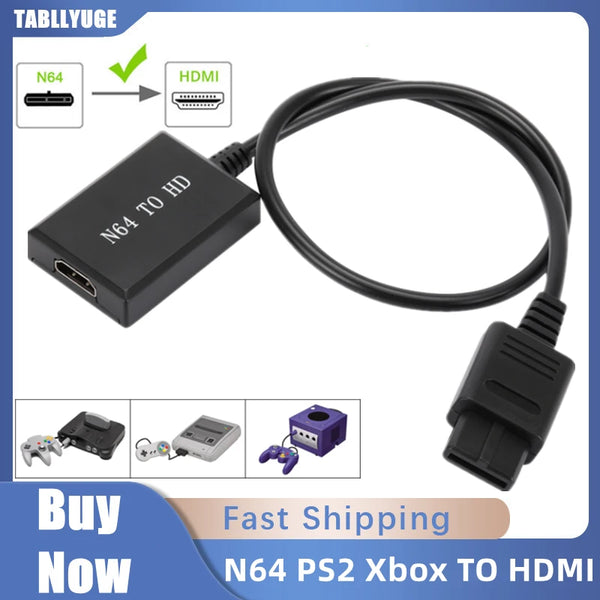 HD 1080P N64 PS2 Wii Xbox to HDMI-Compatible Cable Game Console HD TV for HDMI Cables Plug and Play Nintendo 64 To HDMI Converte