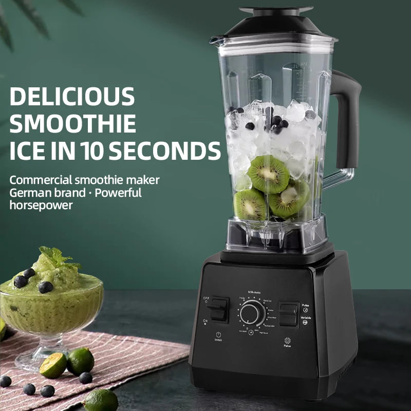 2 In 1 Heavy Duty Commercial Blender Stationary Mixer Ice Smoothies Professional High Power Food Processor Kitchen Appliances