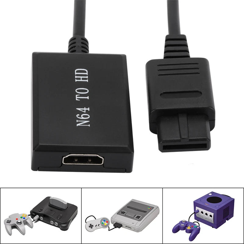 HD N64 PS2 Wii Xbox to HDMI-Compatible Cable Game Console HD TV 1080p for HDMI Cables Plug and Play Nintendo 64 To HDMI Converte