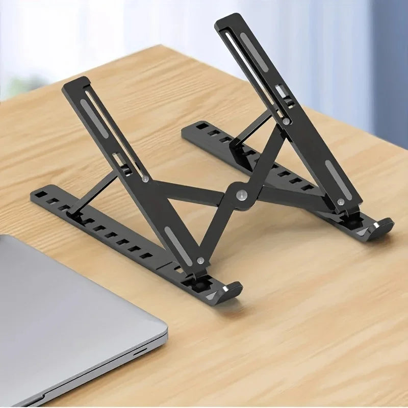 Portable Plastic Laptop Stand - Ergonomic Angle Adjustment, Lightweight Durable Design Workspace Organization Home Office Use