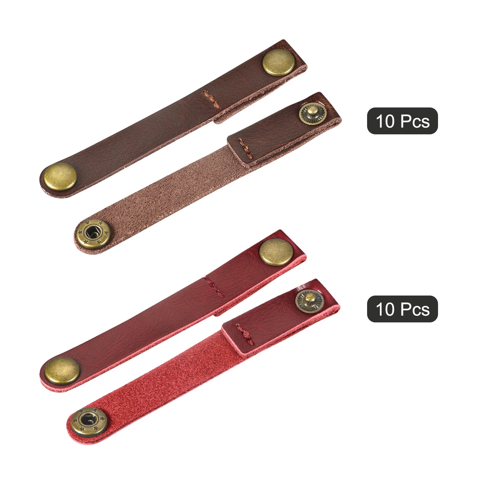 20Pcs 5 Colors Leather Cable Straps Cable Tie Wraps Cord Management Holder Keeper Cord Organizer for USB Cables Headphone Wires