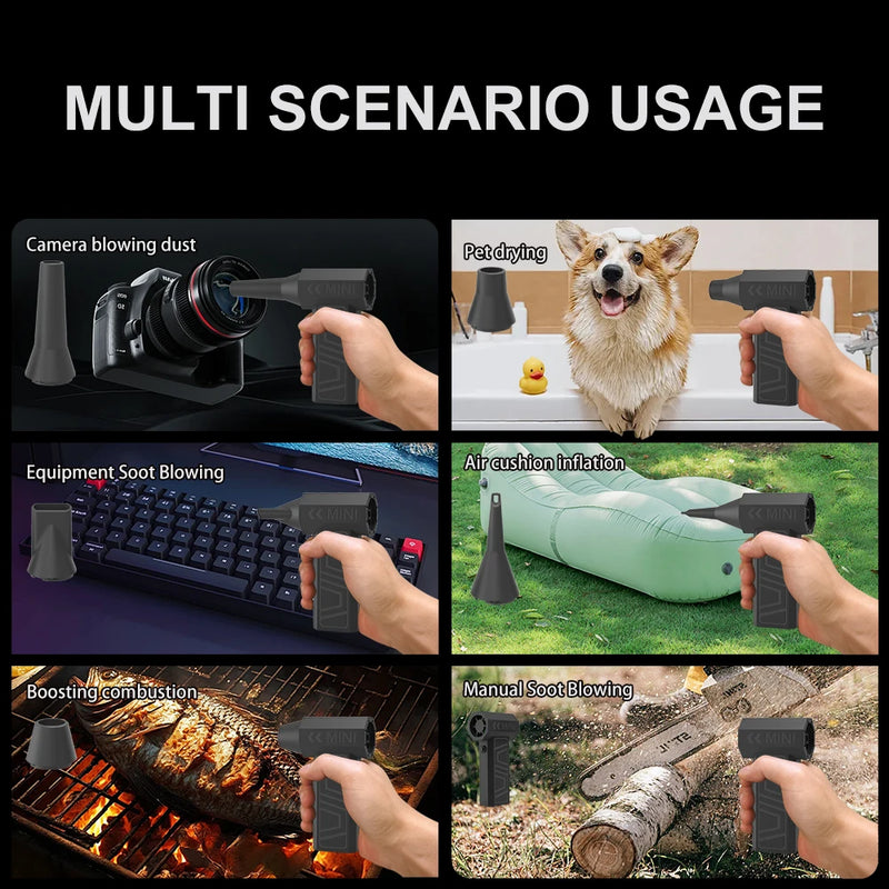 Car Blowing Snow Blower 350000RPM Type-C Charging Cleaning Blower Tool Turbo Jet Fan Electric Air Duster 4 Gears adjustable