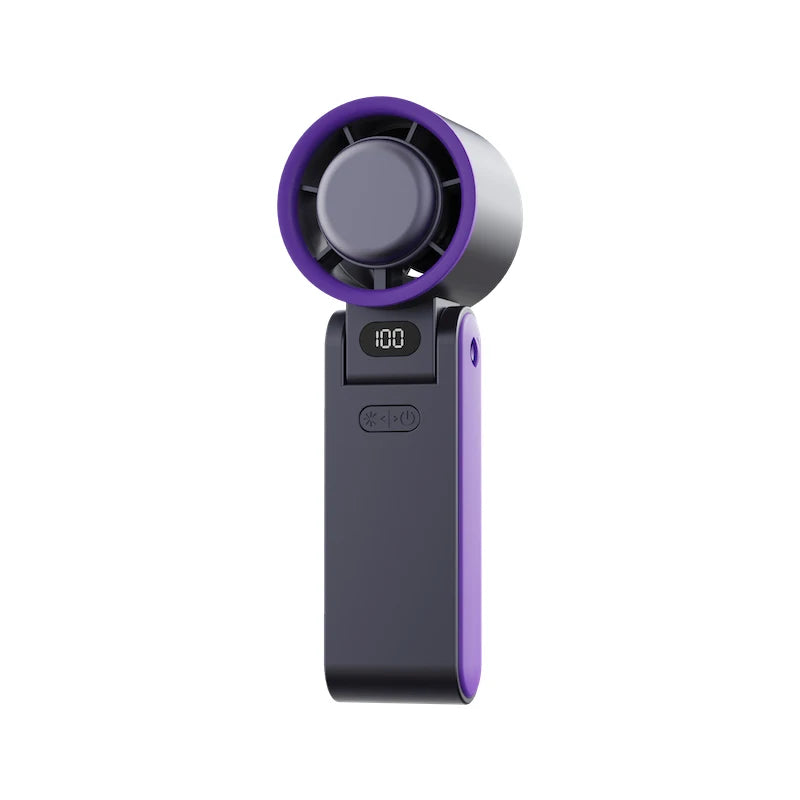 Portable Handheld Ice Cooling Fan Mini Folding Hanging Neck Fan 3600mAh Rechargeable Outdoor Small Fans Portable Hand Turbo Fan