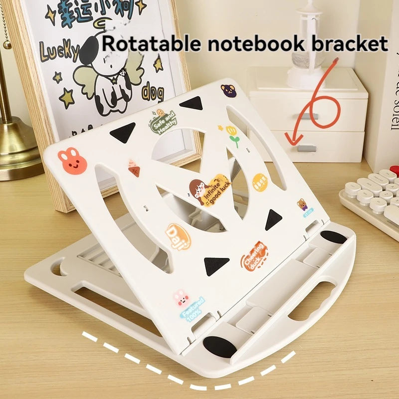 Laptop Stand 360 Rotation 2 in 1 Portable Ergonomic Angled Laptop ABS Plastic Stand Adjustable Height Laptop Holder Laptop Stand