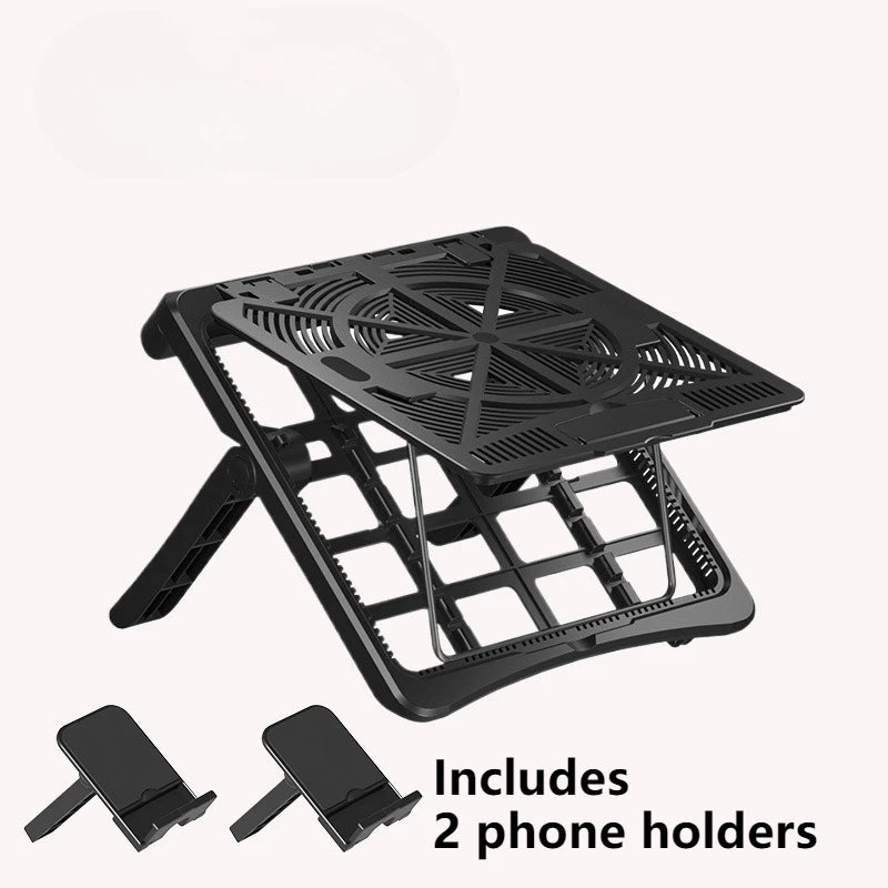 Laptop Stand with Phone Holder Adjustable Laptop Stand Ergonomics Laptop Riser Foldable & Portable for Desk MacBook Notebooks