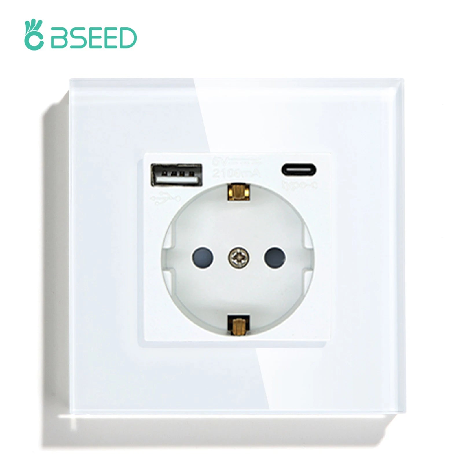 BSEED Touch Light Switches LED Backlight EU Wall Sockets Switches Glass Panel Max.Load 300W 1/2/3Gang LED Light Switches