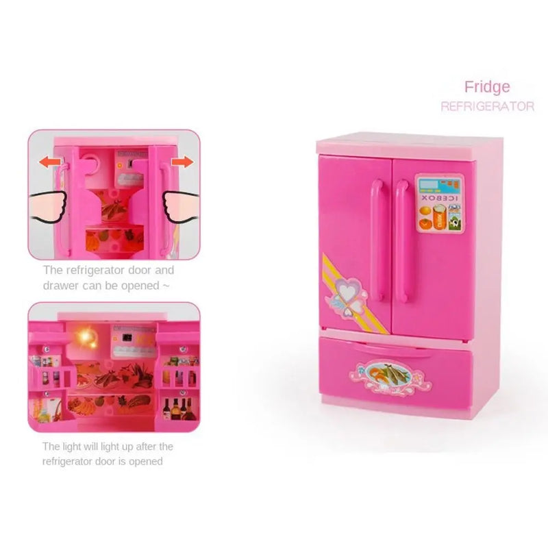 Coffee Machine Household Appliances Toys Toaster Blender Cooking Pretend Play Set Sweeper with Light Kitchen Toys For Children