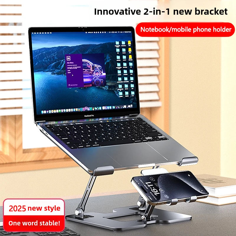 Laptop Stand Office Liftable Carbon Steel Laptop Stand Two in One Heightened Foldable Vertical Cooling Ergonomic Laptop Stand