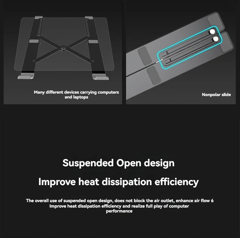 Laptop Stand For Macbook Folding Adjustable Aluminum Computer Pc Tablet Stand Notebook Tablelaptop Holder Heat Dissipation