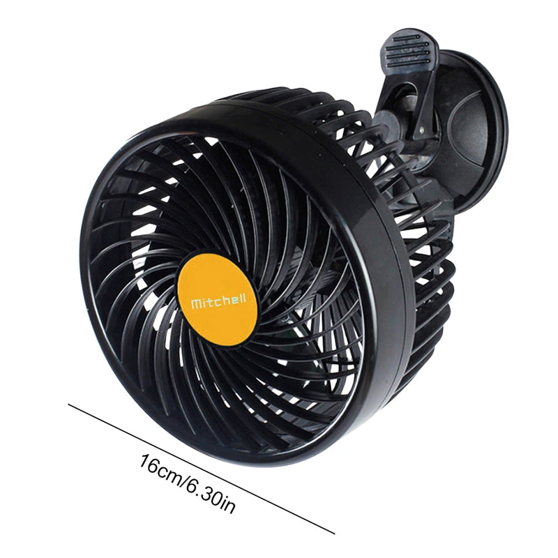 Auto Cooling Fan Single Head 12/24V Auto Ventilation Fan Strong Wind Electric Car Circulator Mini Car Fan Cooler for Vehicle SUV