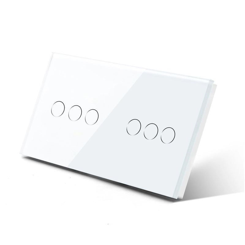 BSEED Touch Light Switches LED Backlight EU Wall Sockets Switches Glass Panel Max.Load 300W 1/2/3Gang LED Light Switches