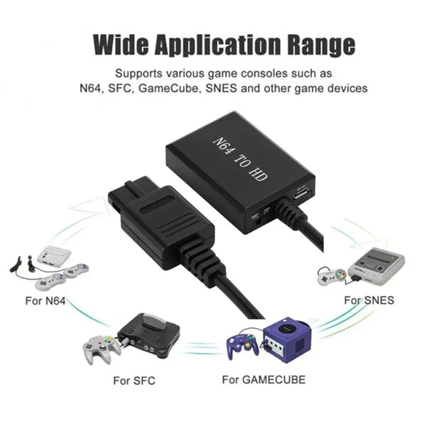 HD 1080P N64 PS2 Wii Xbox to HDMI-Compatible Cable Game Console HD TV for HDMI Cables Plug and Play Nintendo 64 To HDMI Converte