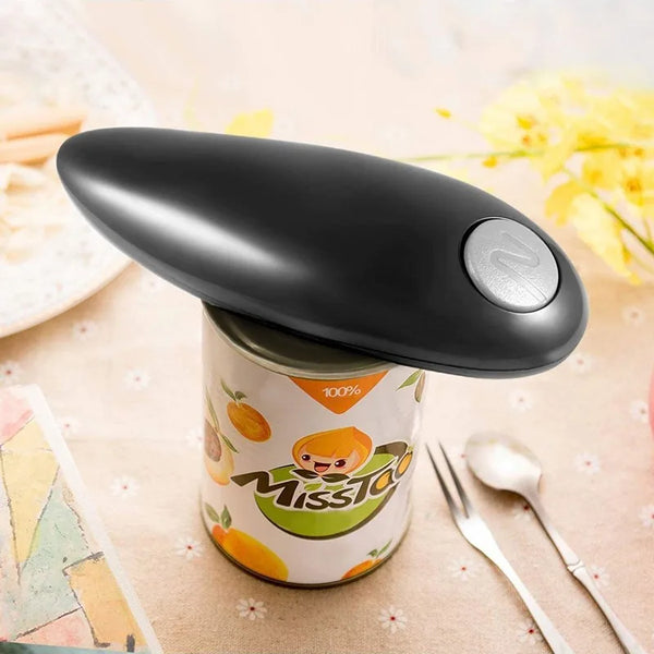 Electric Can Opener Hand Free Automatic Bottle Opener Mini One Touch Battery Operated Smooth Edges Tin Jar Opener Kitchen Tool