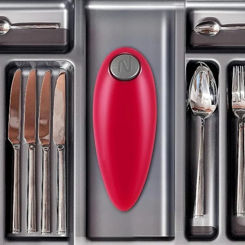 Electric Can Opener Hand Free Automatic Bottle Opener Mini One Touch Battery Operated Smooth Edges Tin Jar Opener Kitchen Tool