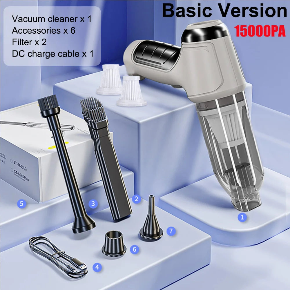 Car Vacuum Cleaner 95000PA Strong Suction Handheld Wireless Vacuum Cleaner for Car Household Portable Vacuum Cleaner Blower