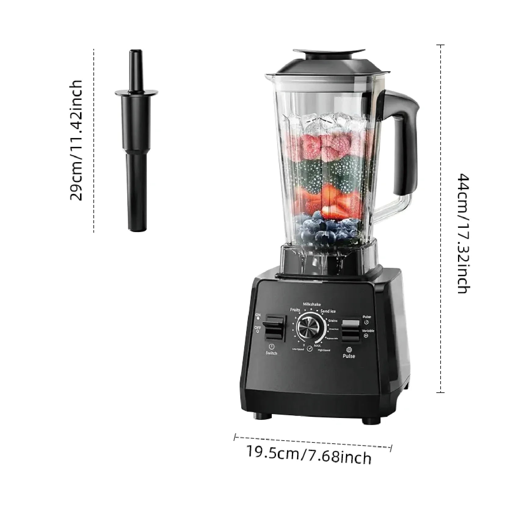 2 In 1 Heavy Duty Commercial Blender Stationary Mixer Ice Smoothies Professional High Power Food Processor Kitchen Appliances
