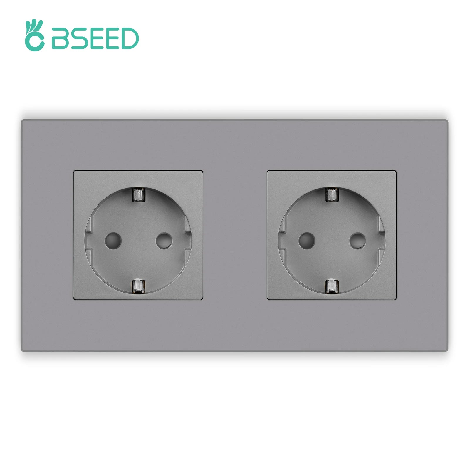 BSEED EU Sockets Plastic Frame Type-C Phone Charge Wall Sockets Double Power Plug Port 5V 2.1A Wall Mounted Sockets