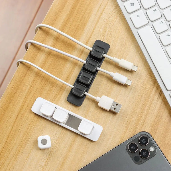Cable Organizer Magnetic Cable Management USB Cables Holder Silicone Flexible Desktop Clips for Mouse Wire Organizer