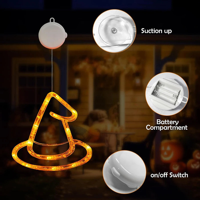 Halloween Lantern Festival Party Decoration Ghost Lantern Pumpkin Hanging Lantern Spider Web LED Suction Cup Lamp