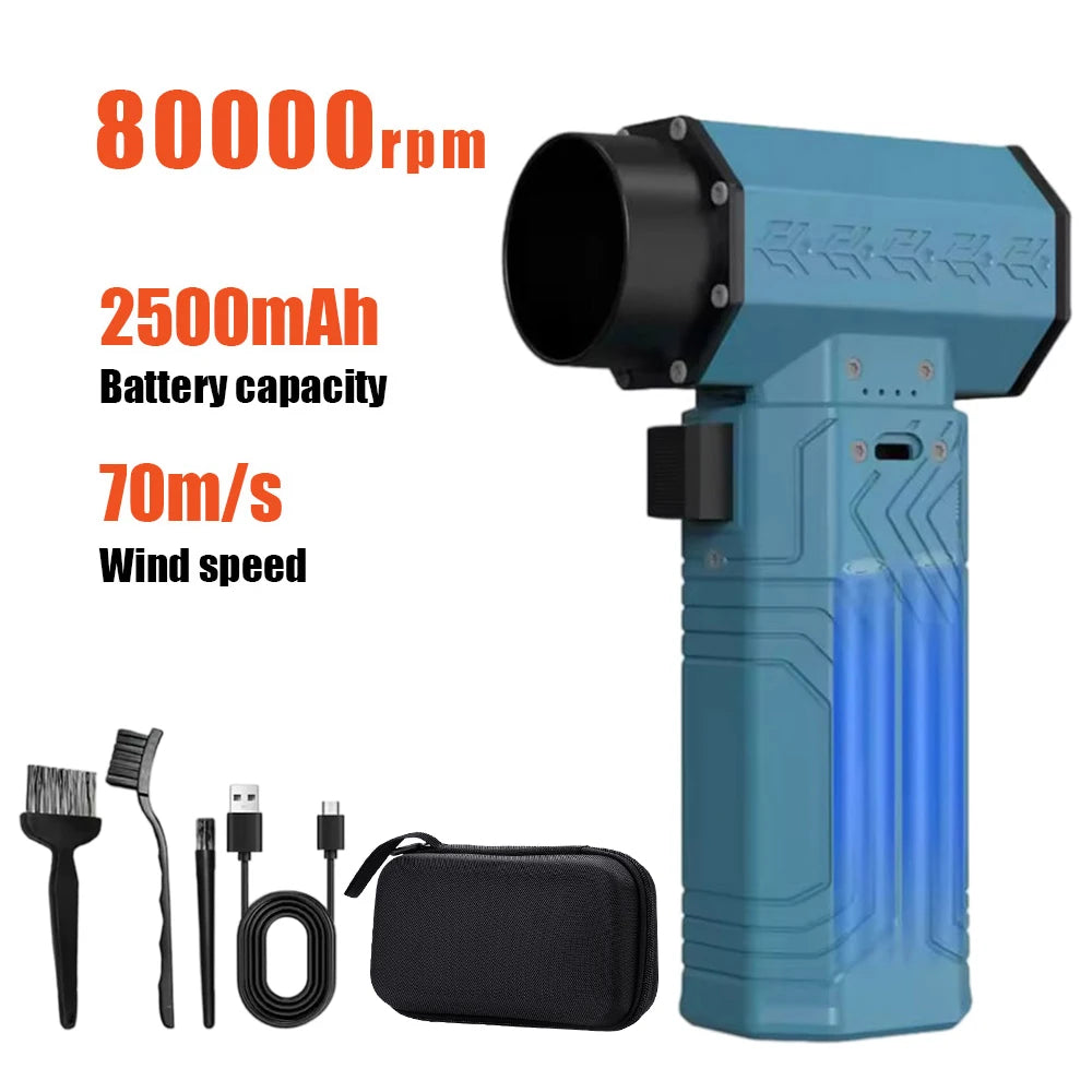 Caer Electric Air Blower Powerful 600g Thrust Mini Turbo Jet Violent Fan Adjustable Wind Speed Brushless Motor Car Dust Dryer