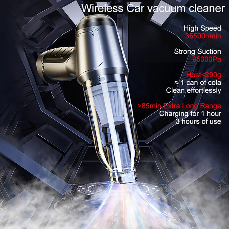 Car Vacuum Cleaner 95000PA Strong Suction Handheld Wireless Vacuum Cleaner for Car Household Portable Vacuum Cleaner Blower