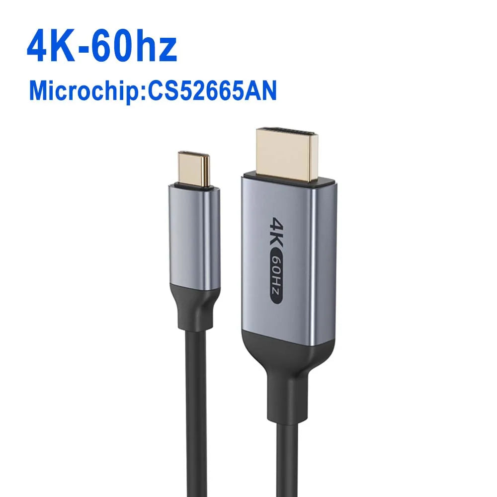 8K USB C To HDMI 2.1 Cable 8k@60hz 4K@120hz Type C HDMI Cables HDMI-Compatible  Converter Adapter For Thunderbolt 3/4 Laptop TV