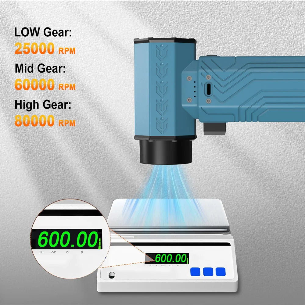 Caer Electric Air Blower Powerful 600g Thrust Mini Turbo Jet Violent Fan Adjustable Wind Speed Brushless Motor Car Dust Dryer