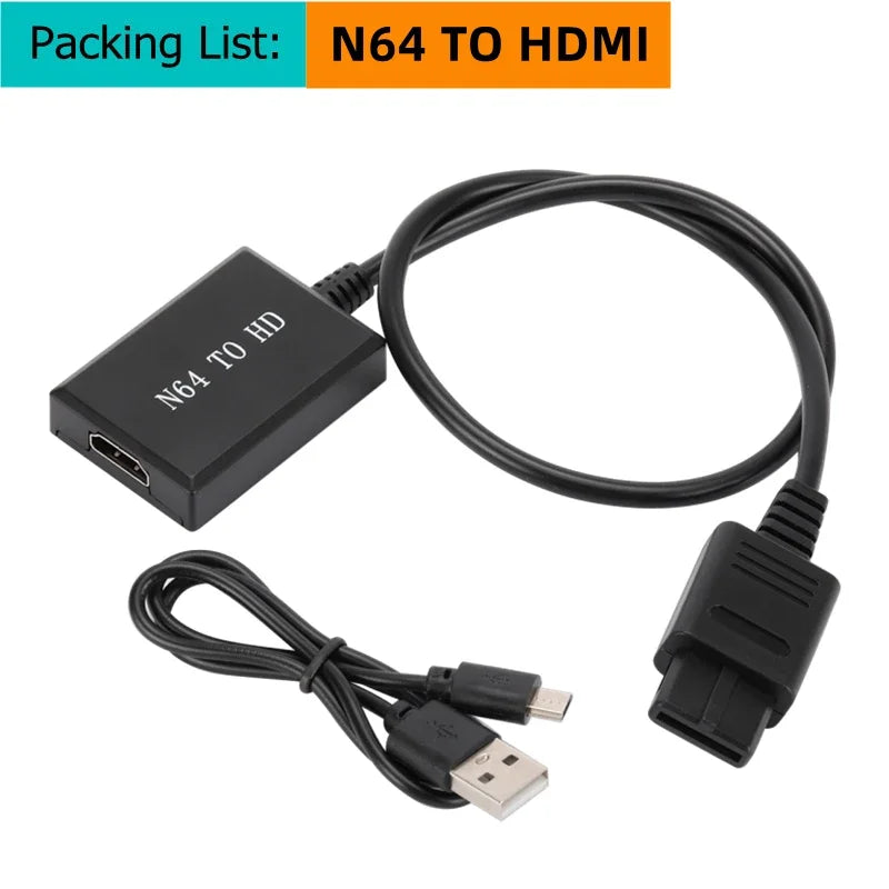 HD 1080P N64 PS2 Wii Xbox to HDMI-Compatible Cable Game Console HD TV for HDMI Cables Plug and Play Nintendo 64 To HDMI Converte