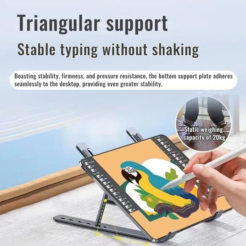Laptop Aluminum Alloy Stand Ergonomic Foldabl Desktop Stand Flat Stand Mobile Phone Stand Laptop Radiator Portable Foldabl Stand