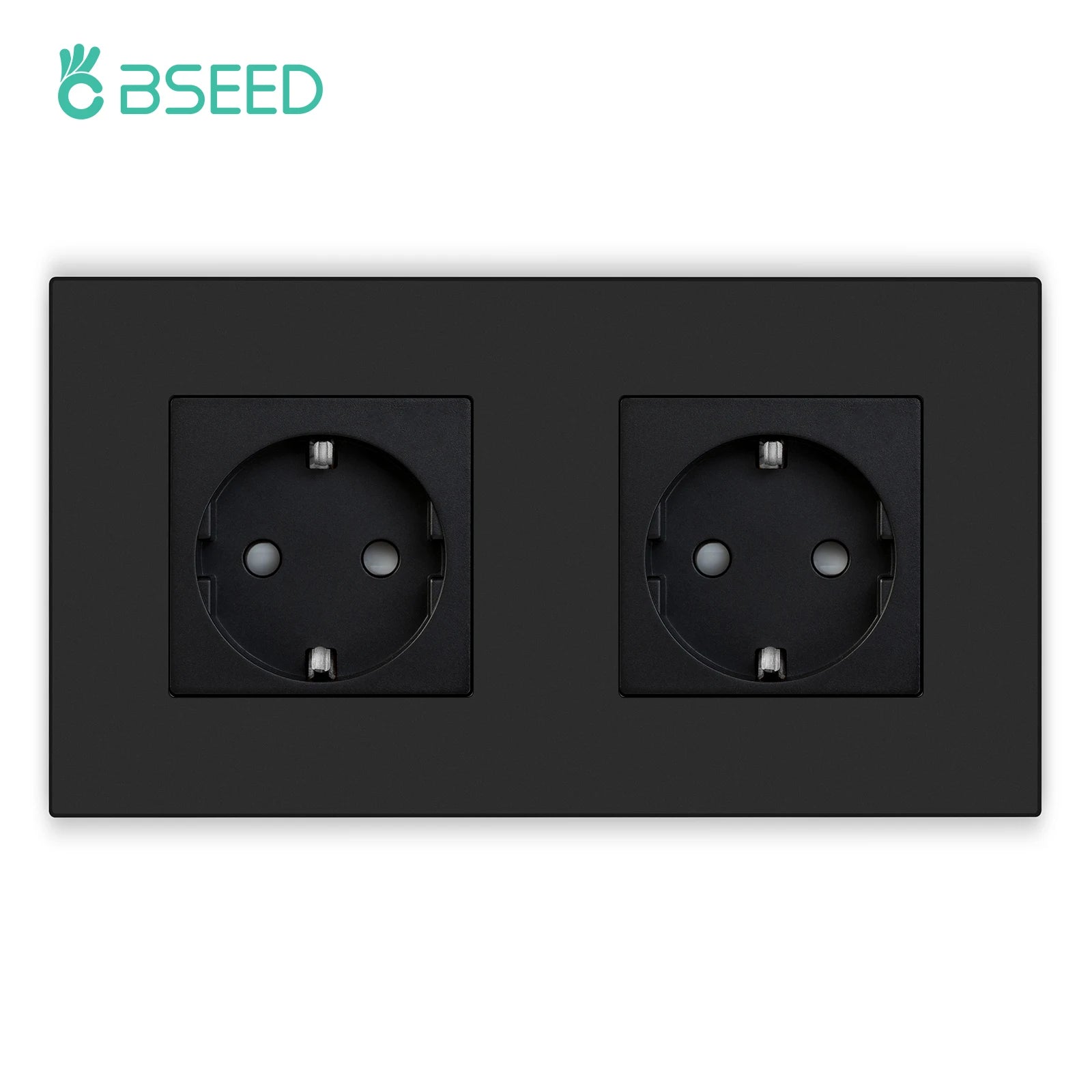 BSEED EU Sockets Plastic Frame Type-C Phone Charge Wall Sockets Double Power Plug Port 5V 2.1A Wall Mounted Sockets
