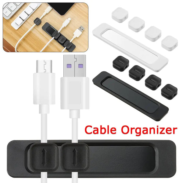 Cable Organizer Magnetic Cable Management USB Cables Holder Silicone Flexible Desktop Clips for Mouse Wire Organizer