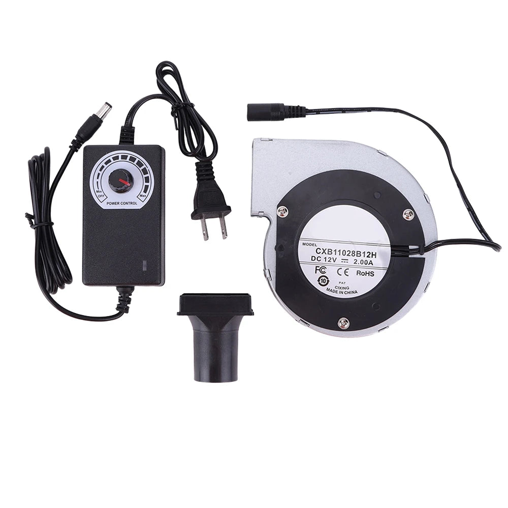 6000RPM BBQ Blower with Variable Speed Controller DC 12V Barbecue Fan BBQ Fan Air Blower for Camping Stove Cooking Fans