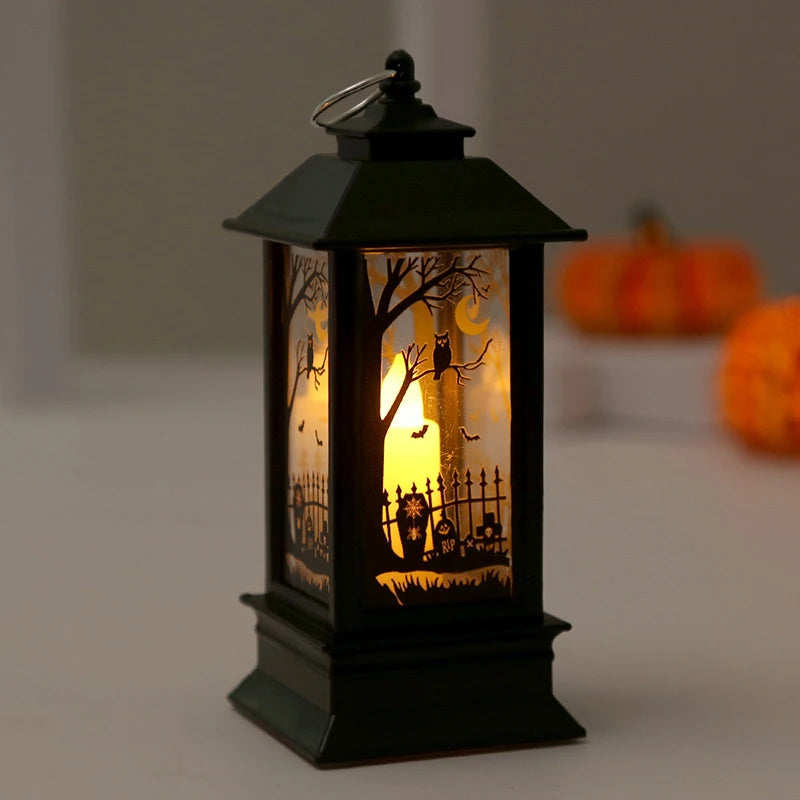 Halloween Electronic Pagoda Candle Light LED Pumpkin Witch Skeleton Owl Home Party Desktop Mood Decoration Cute Festival Gifts