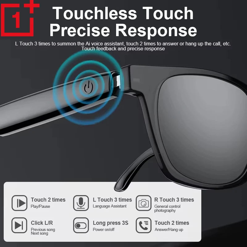OnePlus AI Glasses Smart Glasses Chat GPT AI Real-time Translation Music Play Bluetooth Glasses Anti-Blue Light Lens Daily Use