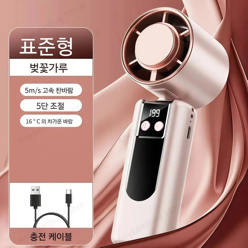 Foldable Ice Cold Fan Semiconductor Refrigeration Handheld Fan Portable Summer Air Cooler High Power Small Air Conditioning Fans