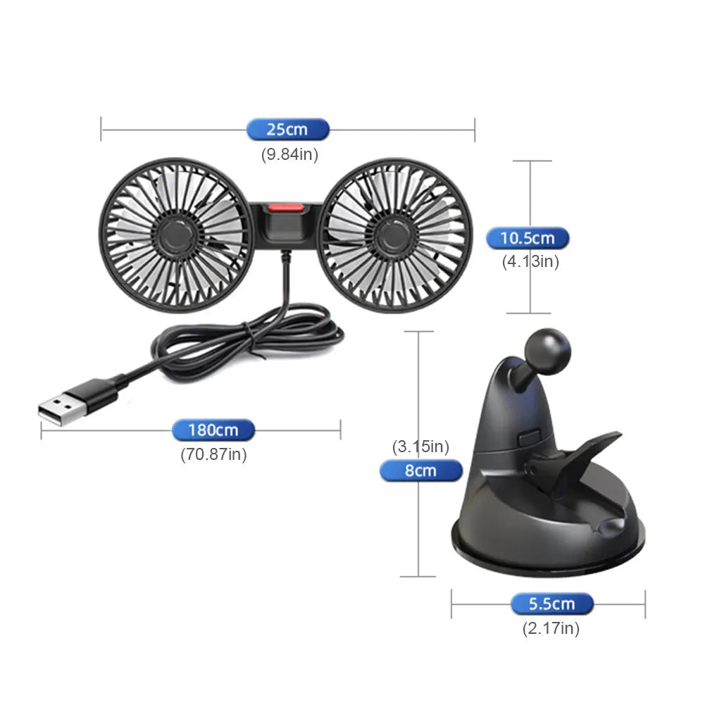 Auto Cooling Fan Single Head 12/24V Auto Ventilation Fan Strong Wind Electric Car Circulator Mini Car Fan Cooler for Vehicle SUV