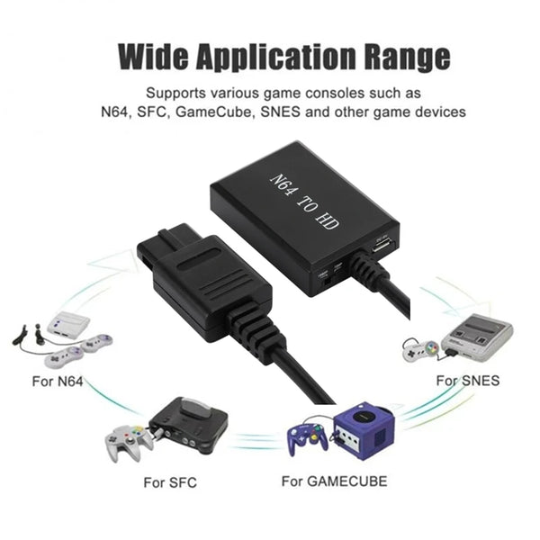 HD 1080P N64 PS2 Wii Xbox to HDMI-Compatible Cable Game Console HD TV for HDMI Cables Plug and Play Nintendo 64 To HDMI Converte