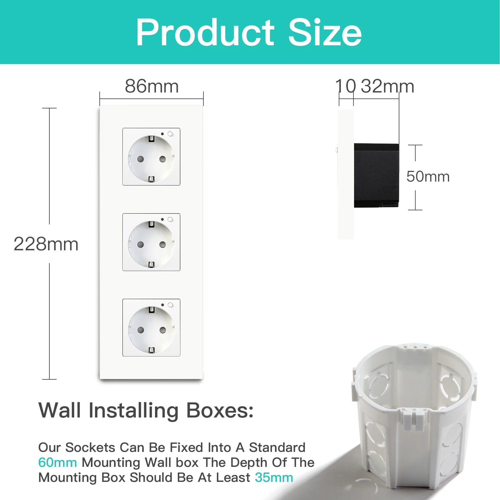 BSEED Single ZigBee Wall Sockets Energy Monitor Double Smart Meter Sockets Google Smart Life App Alexa Triple Sockets EU Plastic