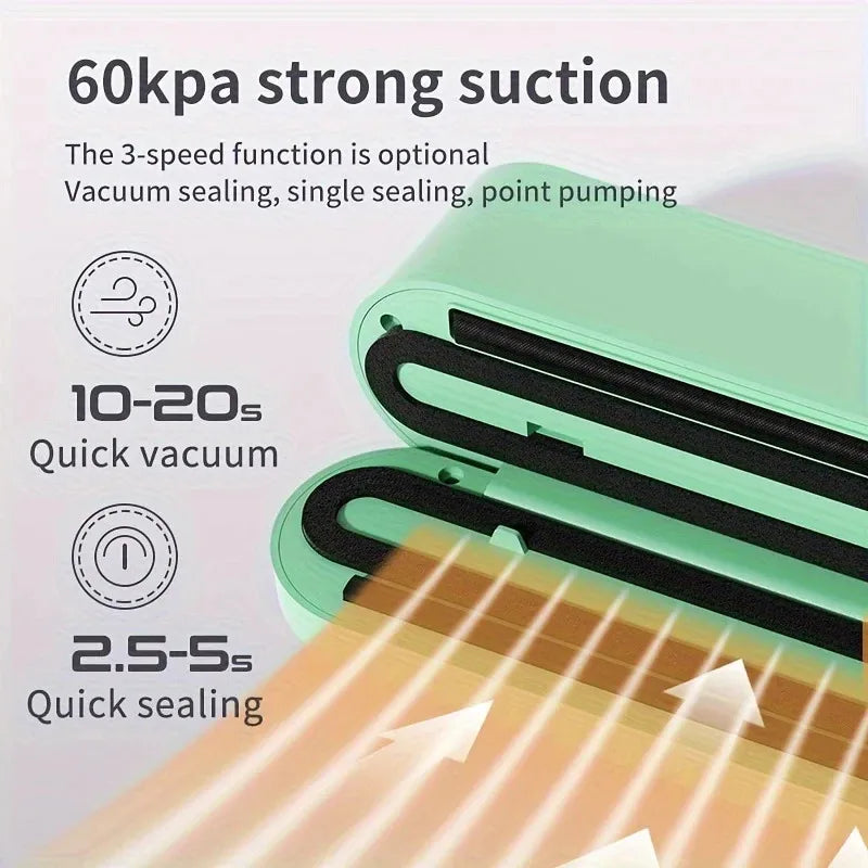 Vacuum Sealer A Multifunctional Food Sealer Wireless USB Charging With Sealing External Suction Inflation Functions