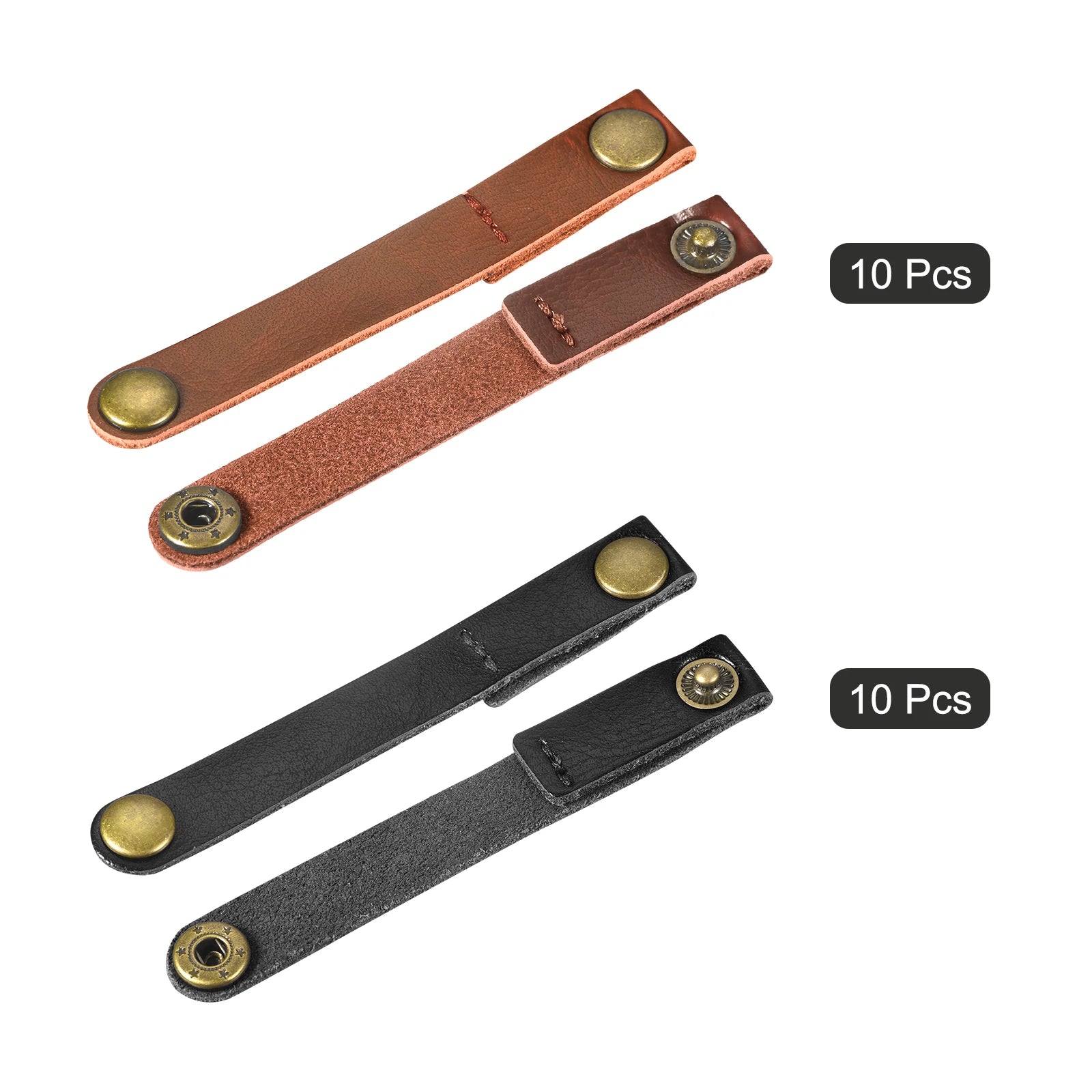 20Pcs 5 Colors Leather Cable Straps Cable Tie Wraps Cord Management Holder Keeper Cord Organizer for USB Cables Headphone Wires